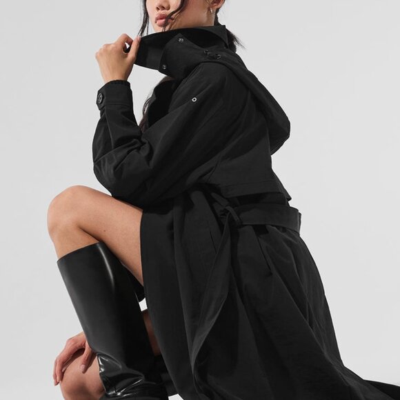Alo Yoga Daybreak Long Coat BLACK - Picture 2 of 6